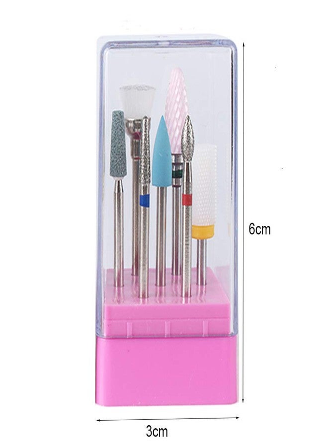Beuniar Ceramic Nail Drill Bit Carbide Diamond Set Nails File Bits 7Pcs 3/32 inch for Acrylic Tips Gel Polish Cuticle Remove Manicure Pedicure Tool with Holder Case - Image 4